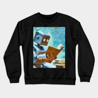 Robot Reading Crewneck Sweatshirt